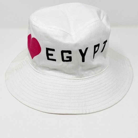 VINTAGE | I Heart Egypt White Bucket Hat - Picture 1 of 6